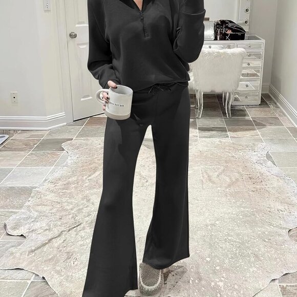 Women Oversized 2-Piece Sweatset Black XL - Picture 9 of 9